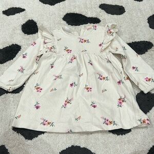 Zara floral ruffle dress